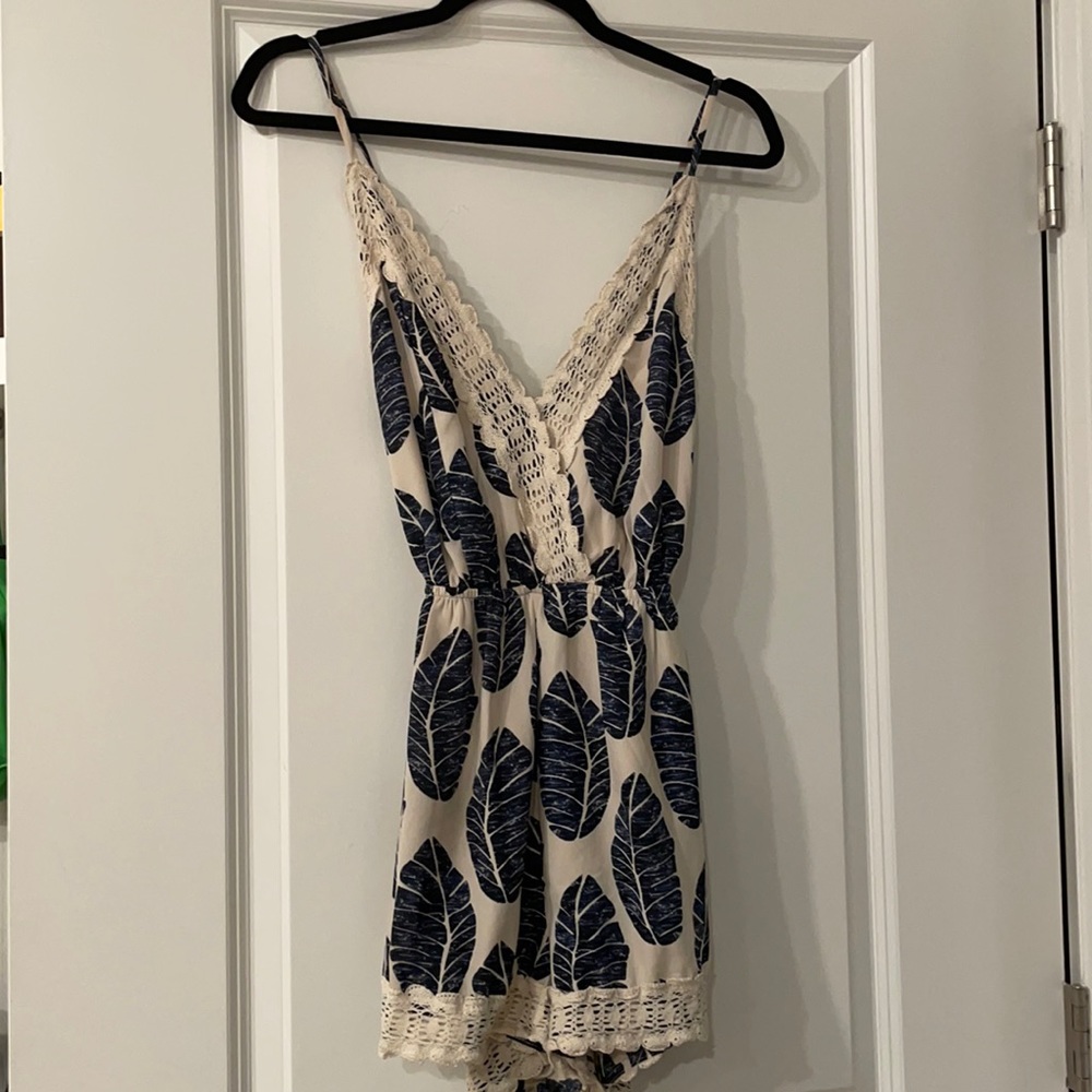 Illa Illa Romper with Lace and Tie in Back